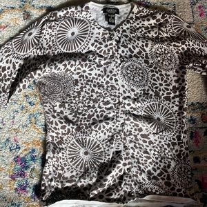 Vintage Brown and White Cardigan